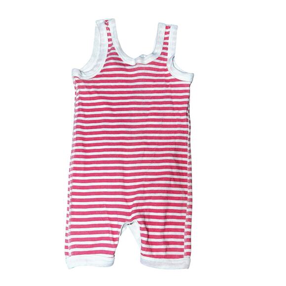 Vintage Looney Tunes Baby Road Runner 1995 Pink striped Romper infant rare - Picture 2 of 7